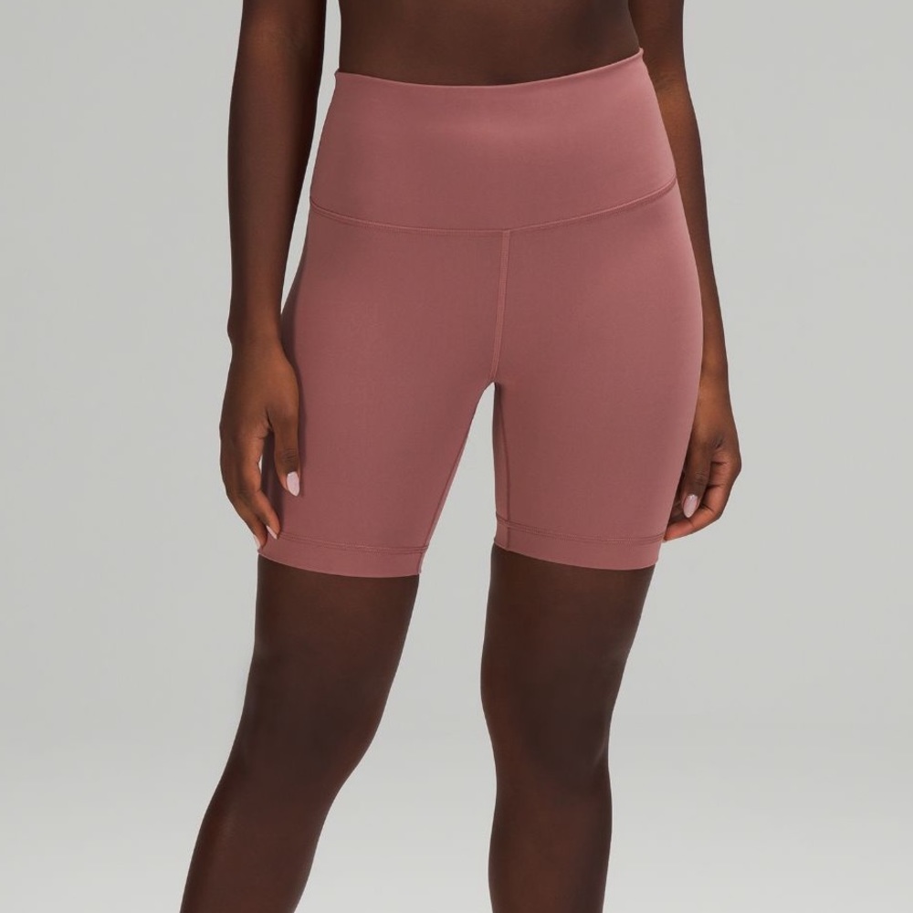 Wunder train high rise short 6” in spiced chai color